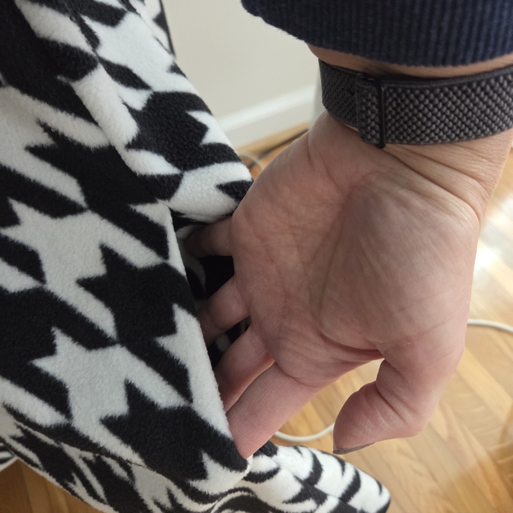 BOB MACKIE Houndstooth Fleece Swing Coat | Sz. Large - Picture 4 of 8